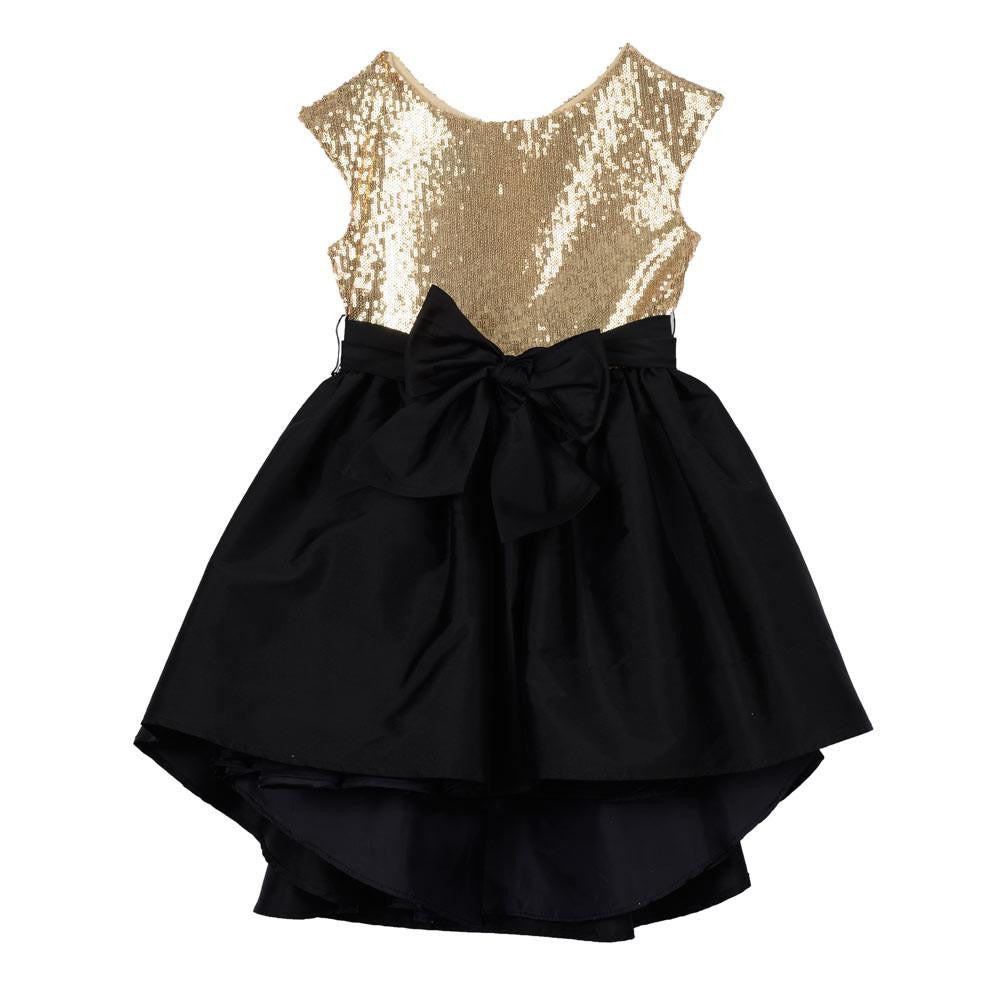 pippa and julie sequin dress Pippa & Julie Big Girls Alicia Sequin Party Holiday Dress, Size 10 Black & Gold