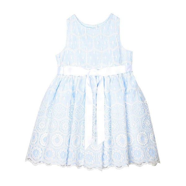 Dress - Amaya Baby Blue Embroidered Dress