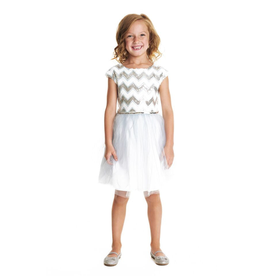 Dress - Claire Chevron Sequin Dress
