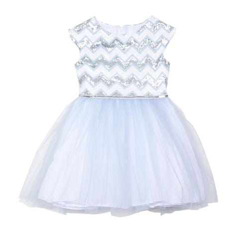 Claire Chevron Sequin Dress