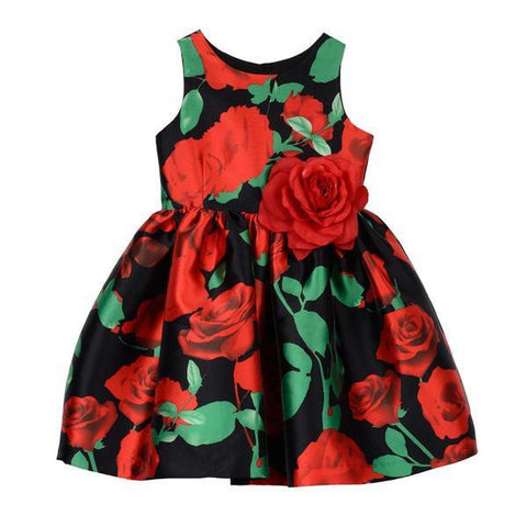 Danielle Red Rose Dress