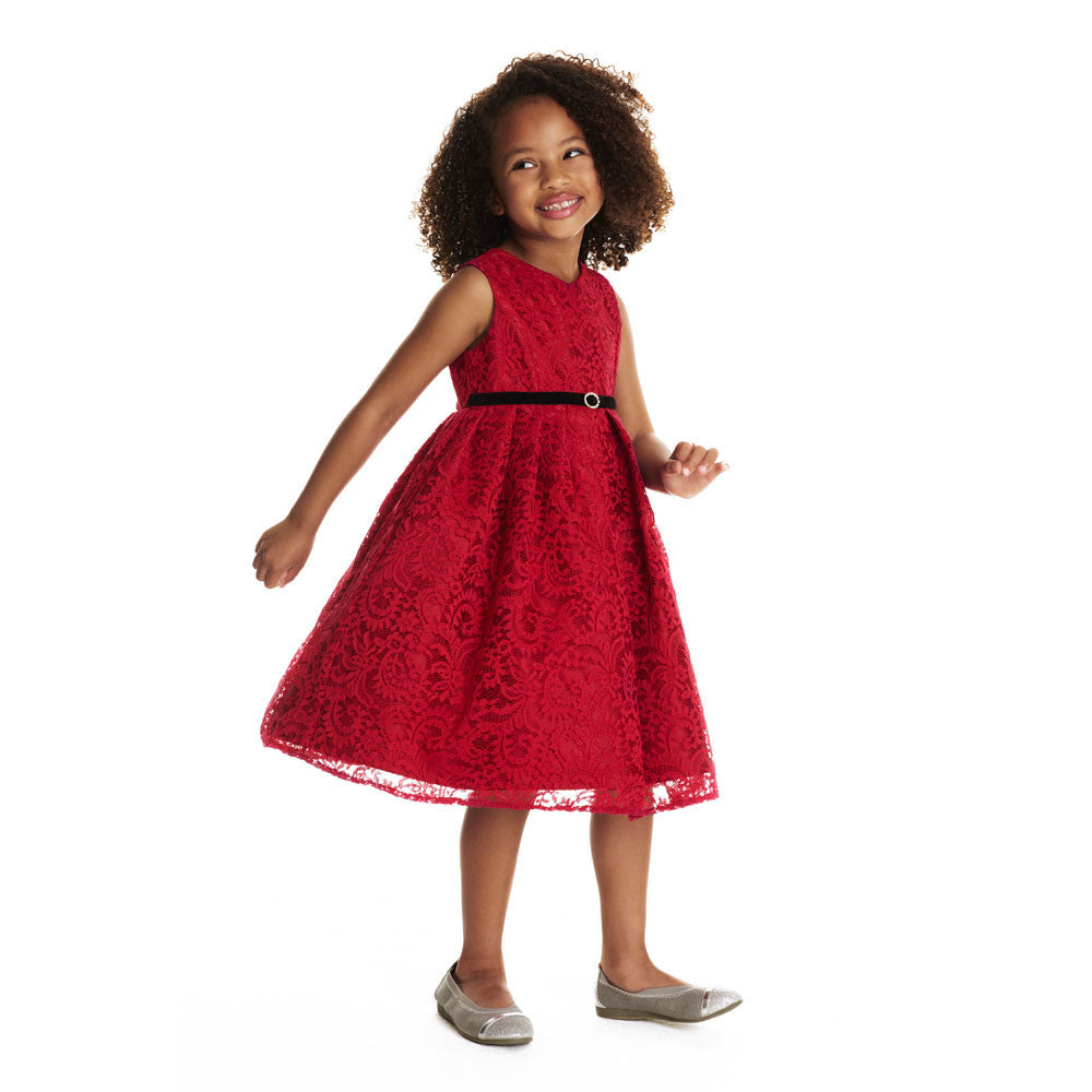 Dress - Elisabetta Red Lace Dress