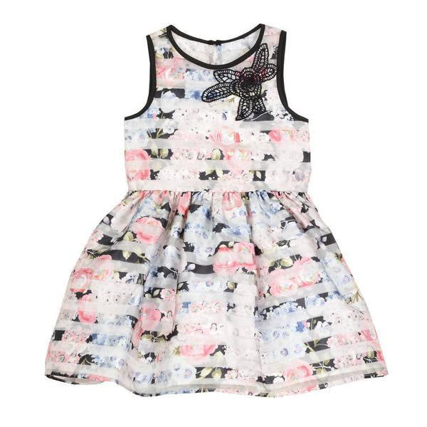 Dress - Mia Floral Stripe Dress