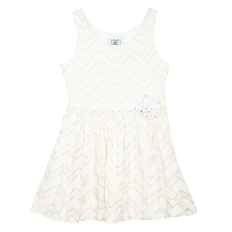 Michelle Gold Chevron Skater Dress