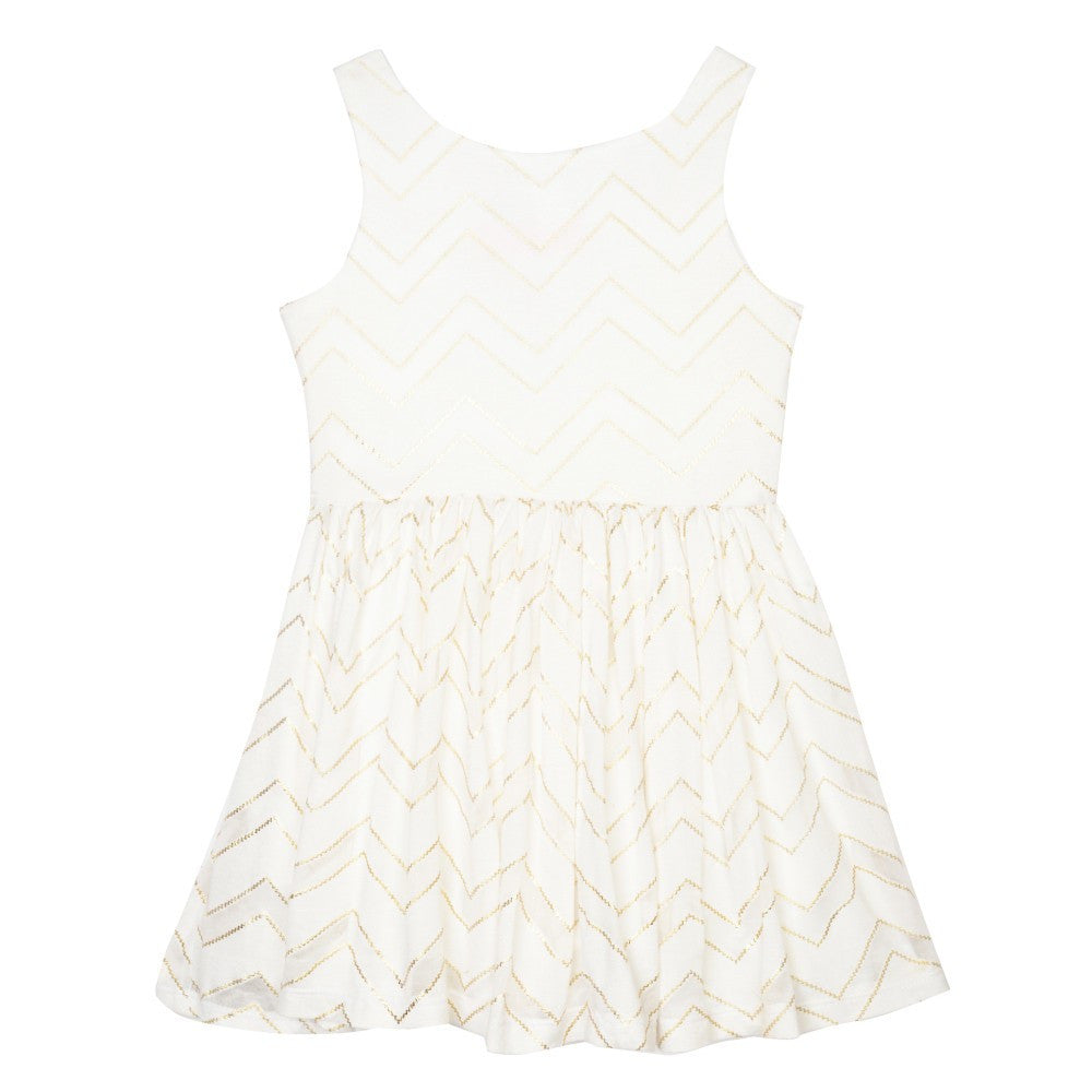 Dress - Michelle Gold Chevron Skater Dress