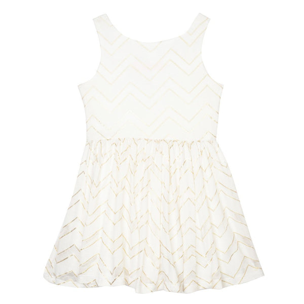 Dress - Michelle Gold Chevron Skater Dress