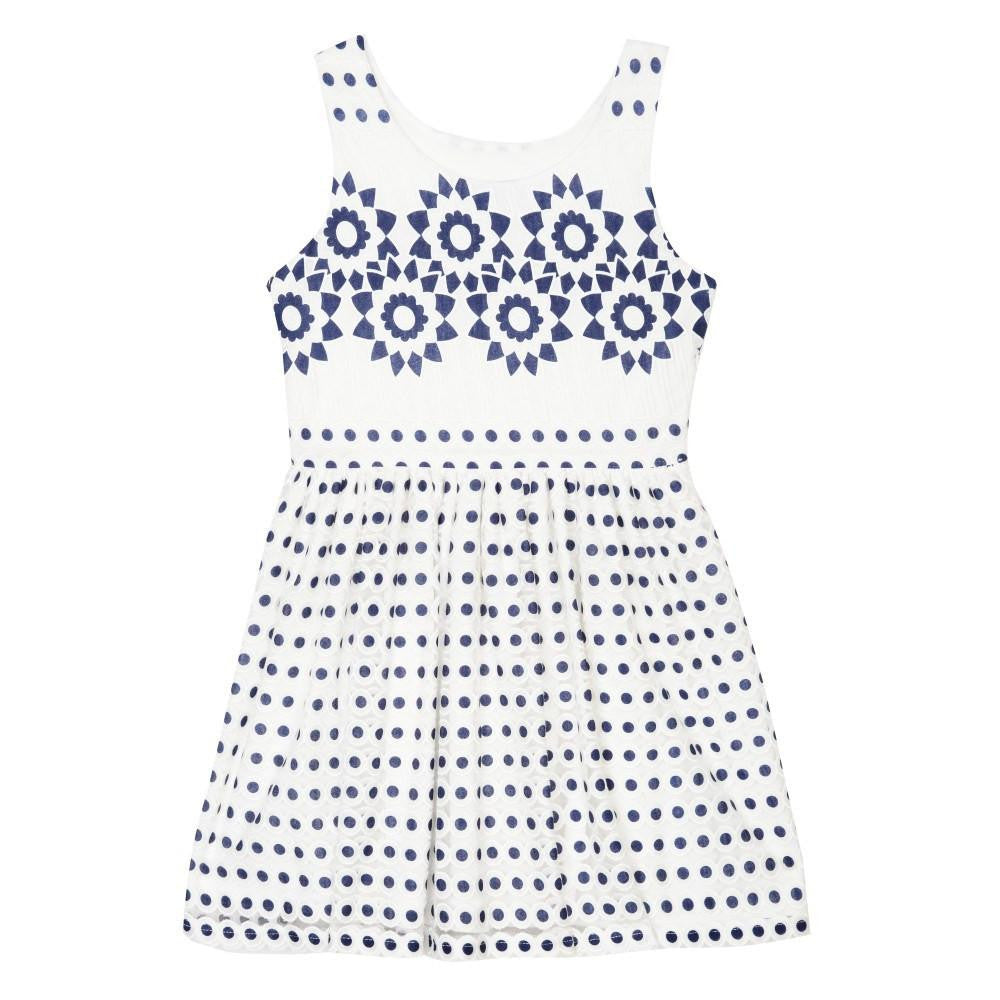 Dress - Michelle Navy & White Skater Dress