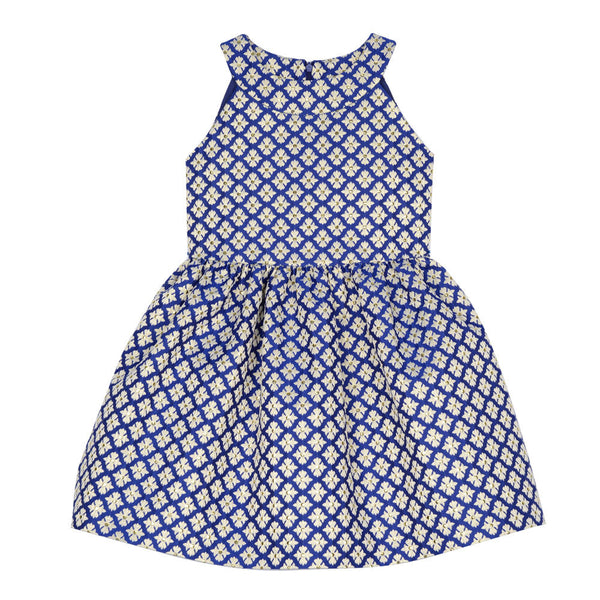 Dress - Mimi Blue Brocade Dress