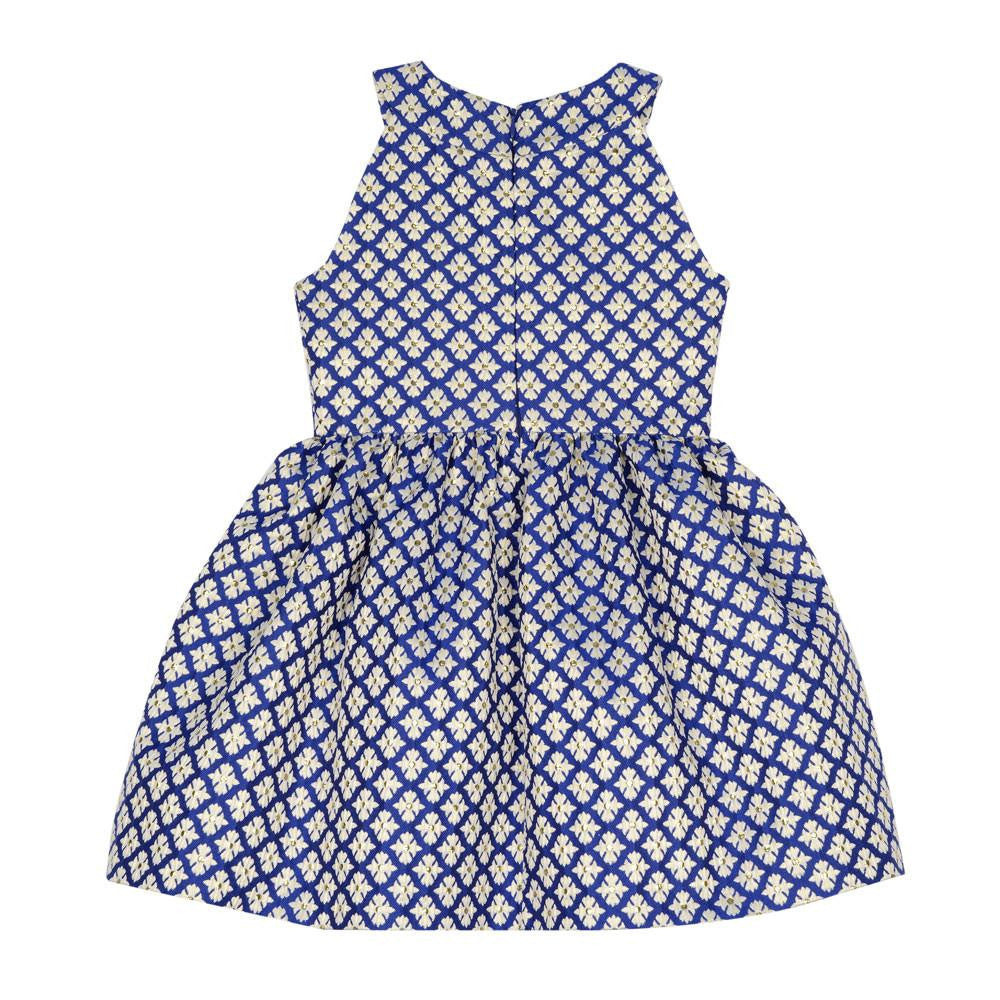 Dress - Mimi Blue Brocade Dress