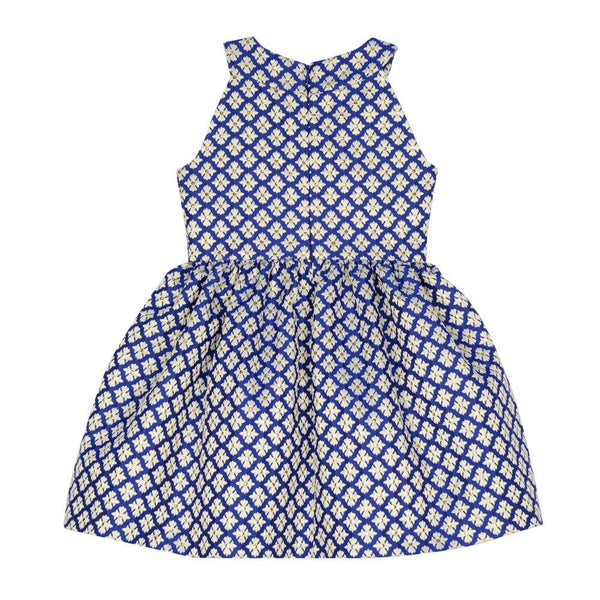 Dress - Mimi Blue Brocade Dress