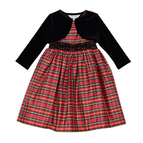 Misty Red Plaid Jacket Dress