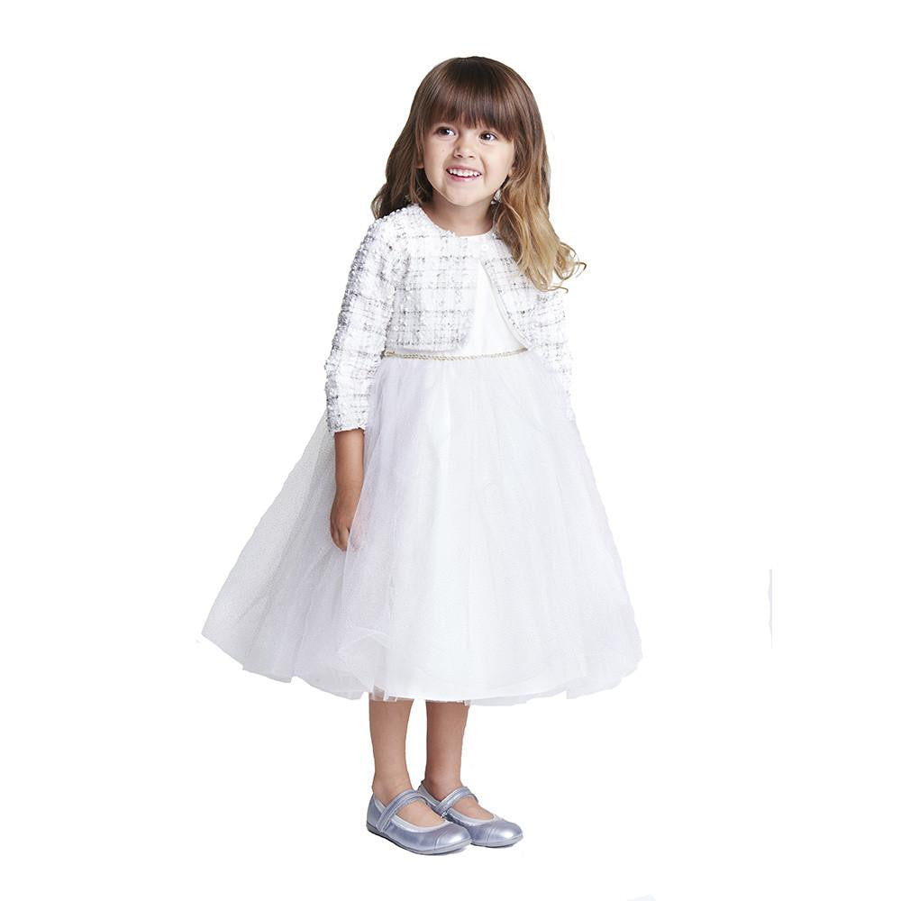 Dress - Misty White Boucle Jacket Dress