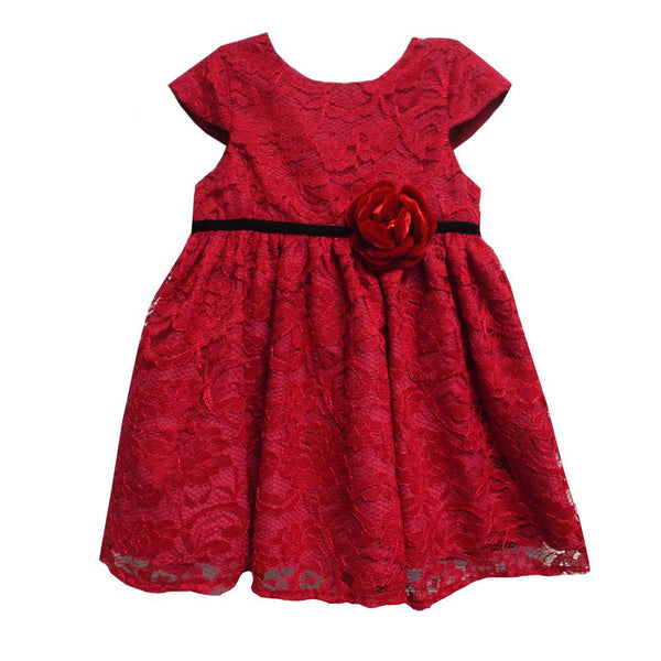 Dress - Soledad Red Corded Lace Dress