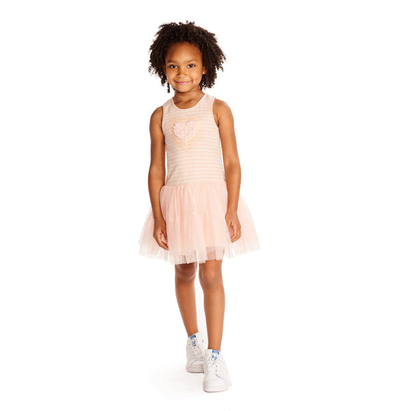Dress - Tamara Peach Stripe Tutu Dress