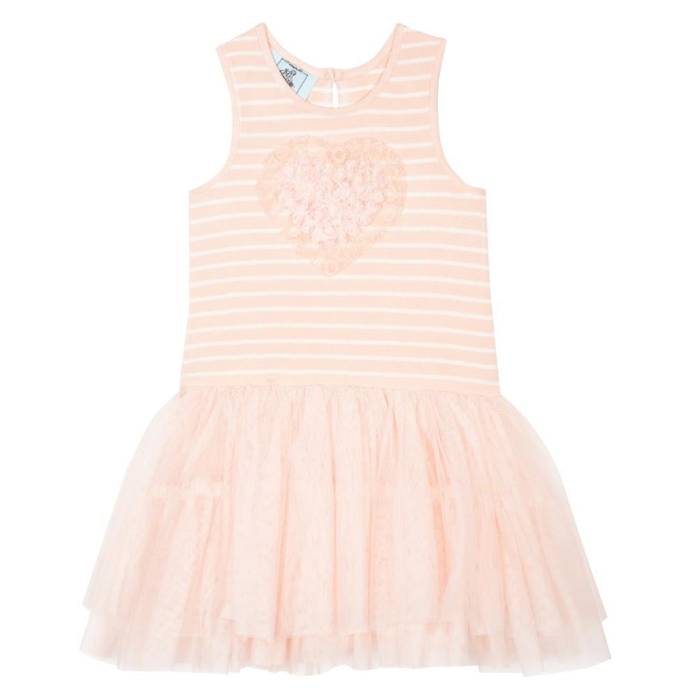 Dress - Tamara Peach Stripe Tutu Dress