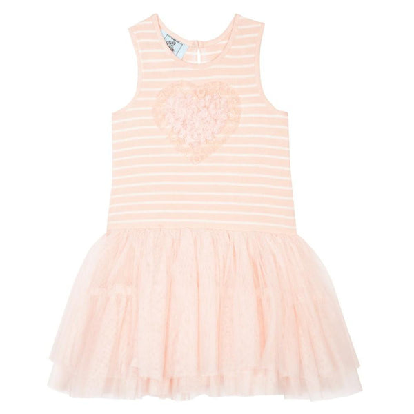 Dress - Tamara Peach Stripe Tutu Dress