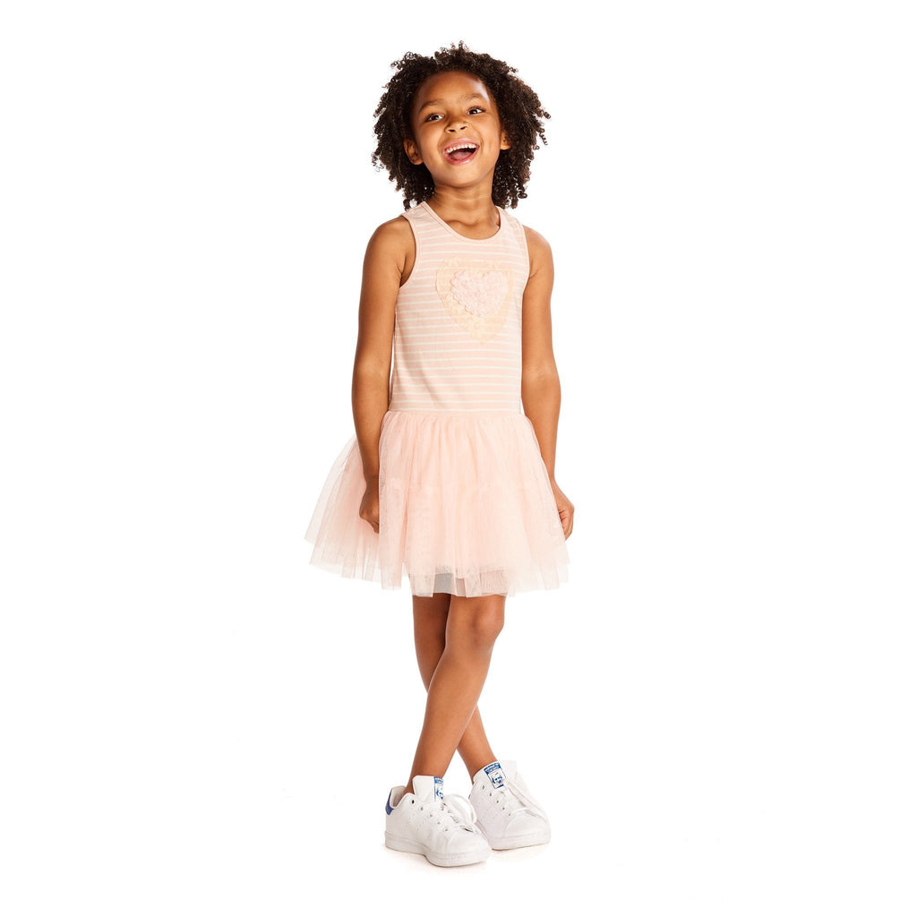 Dress - Tamara Peach Stripe Tutu Dress