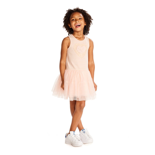 Dress - Tamara Peach Stripe Tutu Dress