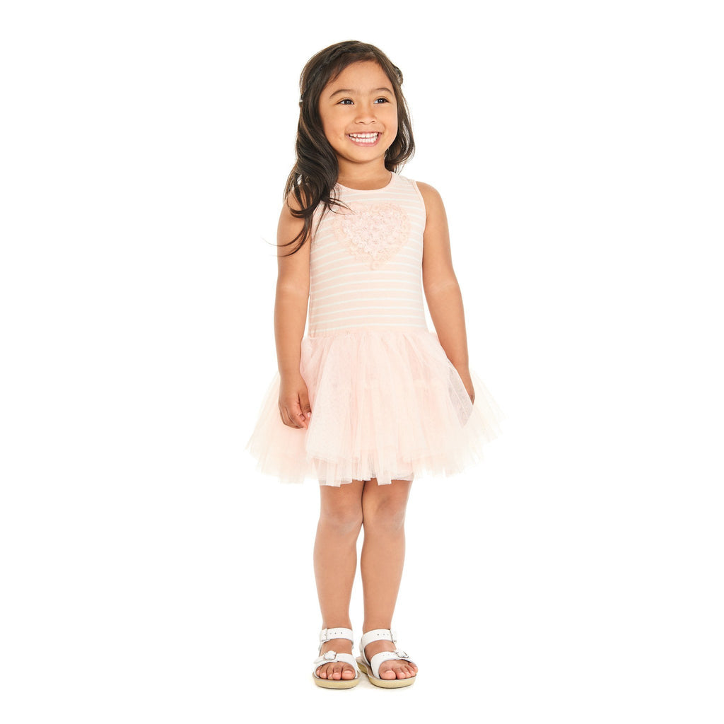 Dress - Tamara Peach Stripe Tutu Dress