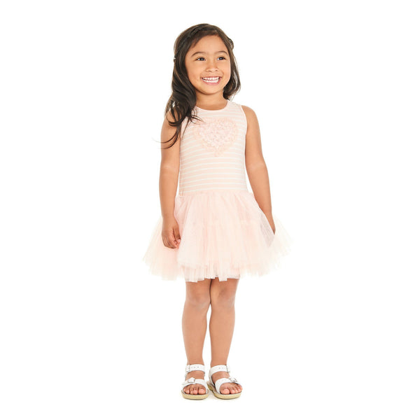 Dress - Tamara Peach Stripe Tutu Dress