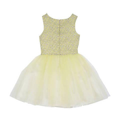 Dress - Tanya Yellow Brocade Dress