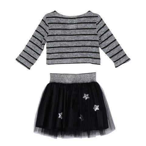 Outfit - Aaliyah Silver Star Skirt Set