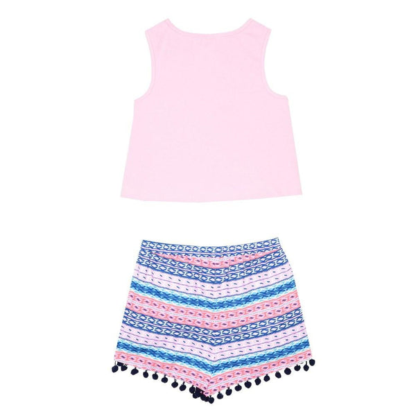 Outfit - Anna Pink Pom Pom Short Set