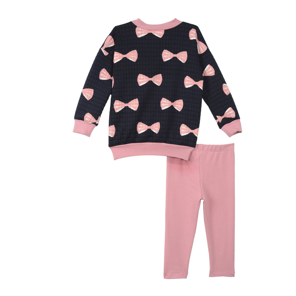 Outfit - Aya Pink Bow Sweatshirt Legging Set