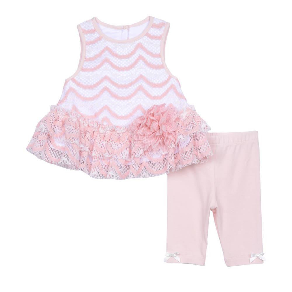 Outfit - Genny Pink Ruffle Legging Set