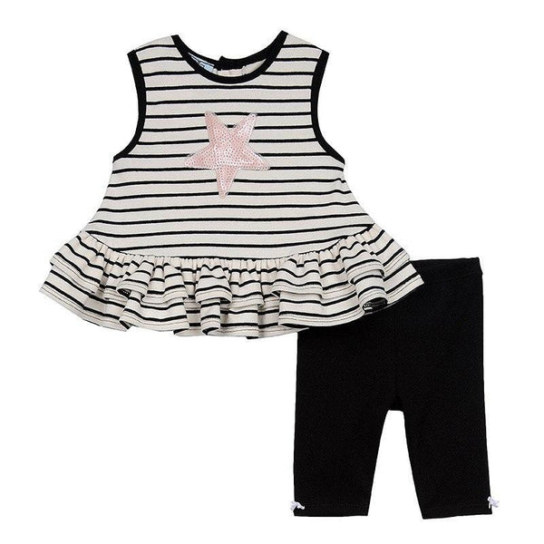 Outfit - Genny Striped Ruffle Legging Set