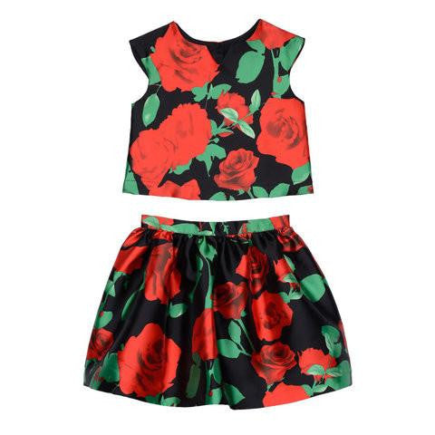 Outfit - Hailey Red Rose Skirt Set