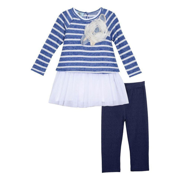 Outfit - Jordyn Blue Stripe Legging Set