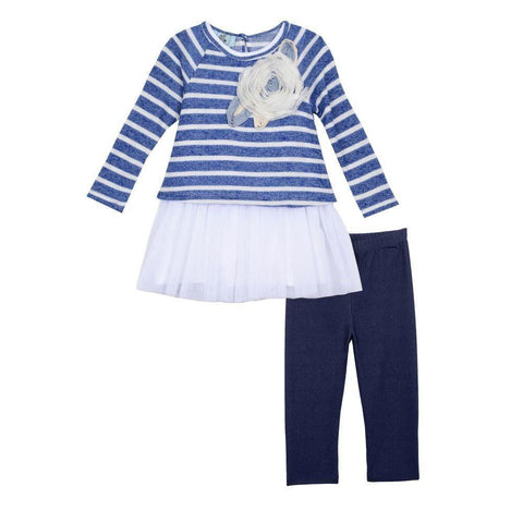 Jordyn Blue Stripe Legging Set