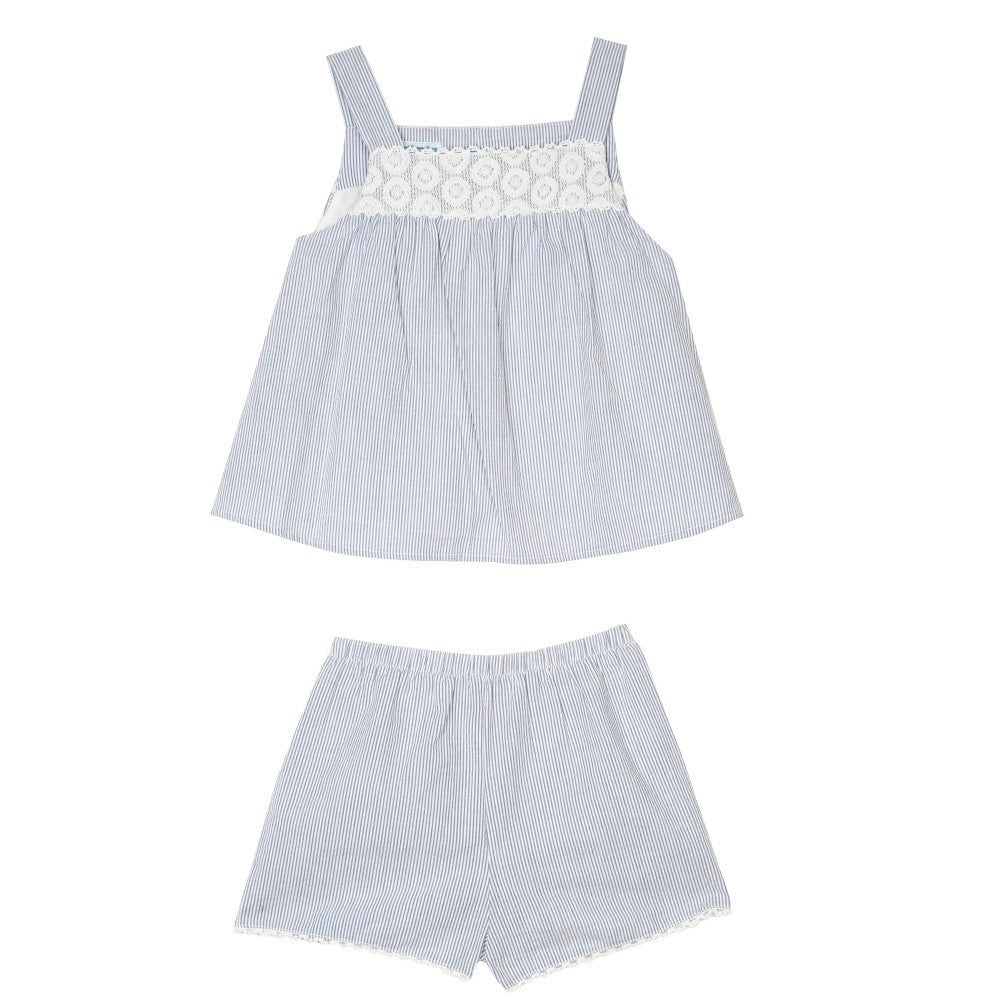 Outfit - Kaitlin Blue Stripe Short Set