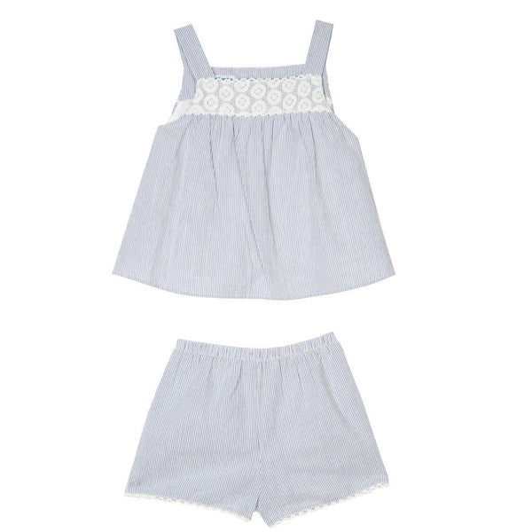 Outfit - Kaitlin Blue Stripe Short Set