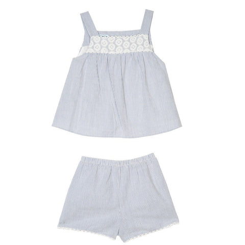 Kaitlin Blue Stripe Short Set