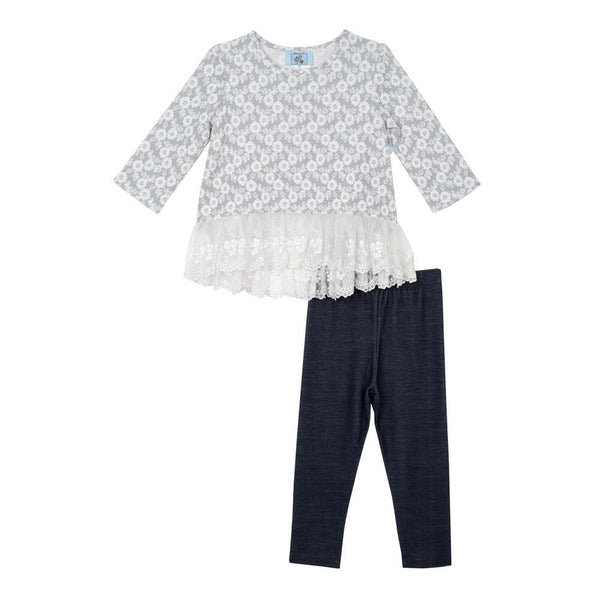 Outfit - Leena Grey Floral Legging Set