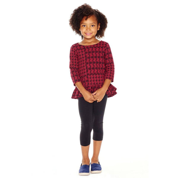 Outfit - Lily Burgundy Houndstooth Set