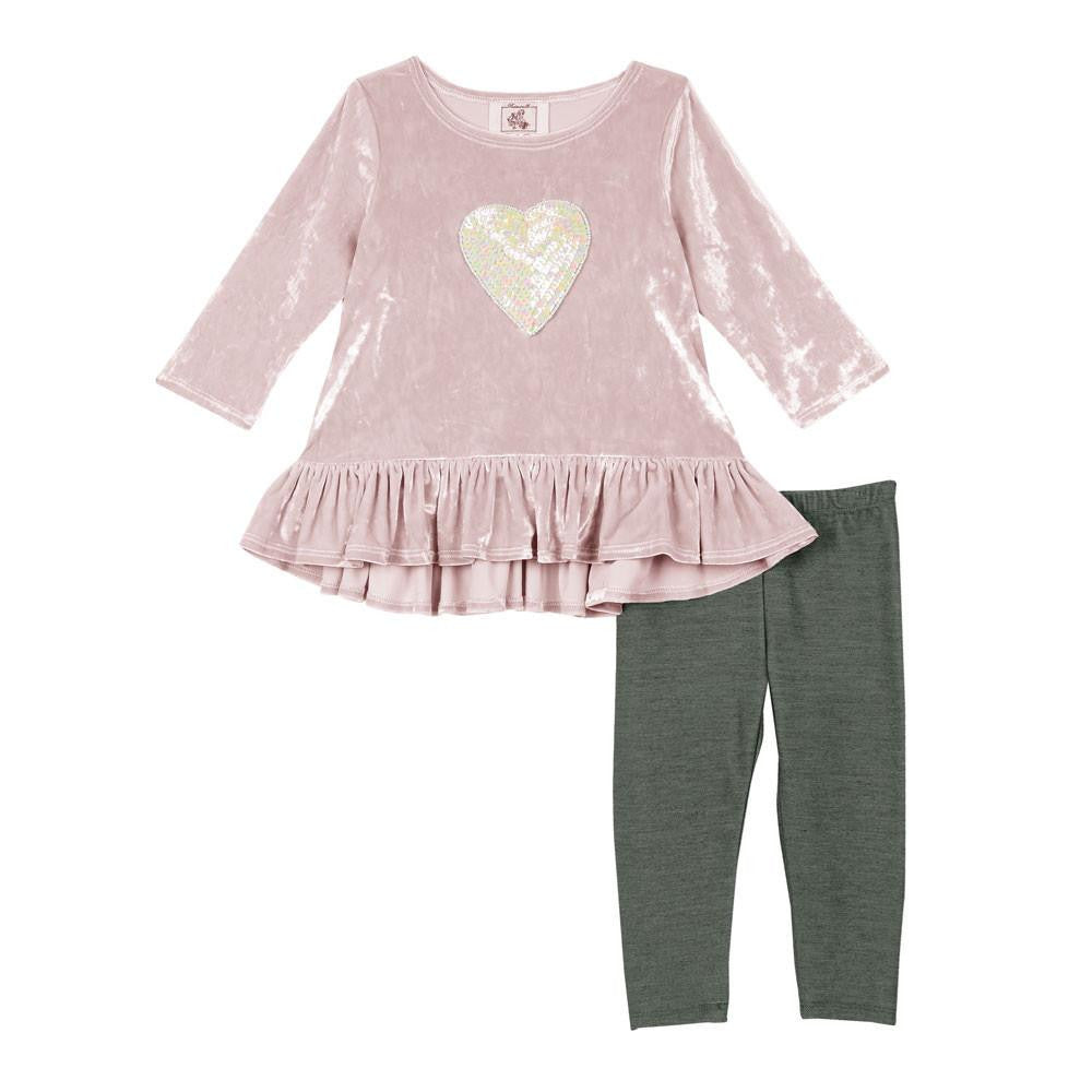 Outfit - Lily Pink Velvet Legging Set