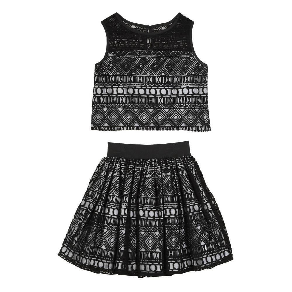 Outfit - Rita Flocked Skirt Set