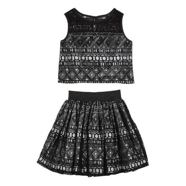 Outfit - Rita Flocked Skirt Set