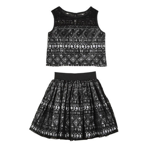 Rita Flocked Skirt Set